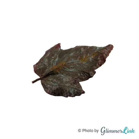 Maple Leaf Copper Electroform Fall Autumn Brooch - Picture 1 of 9